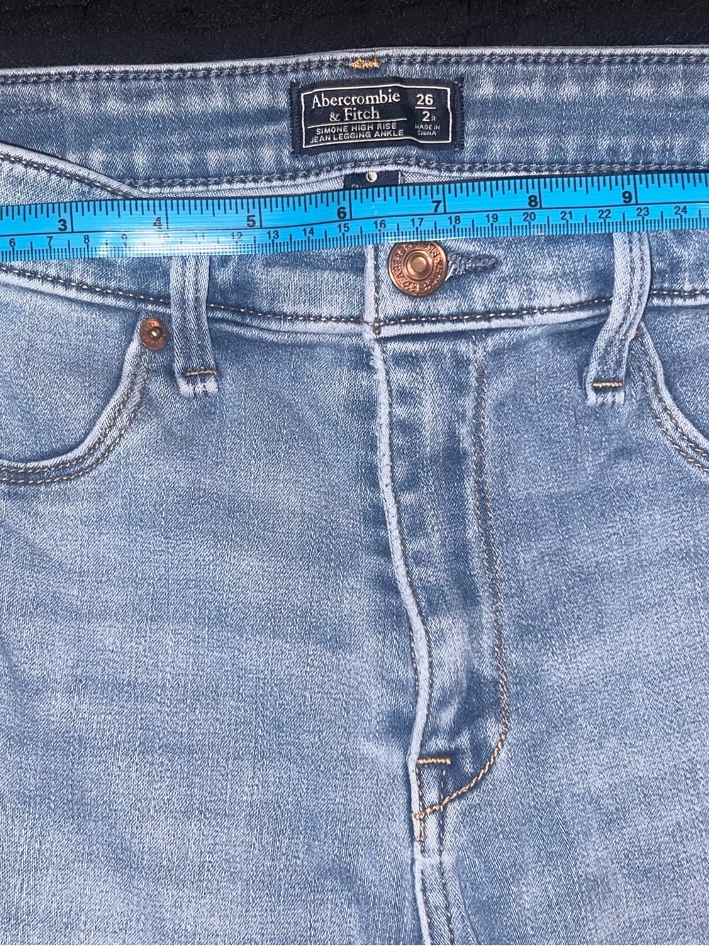 Abercrombie & Fitch SIMONE HIGH RISE LEGGING ANKLE JEANS